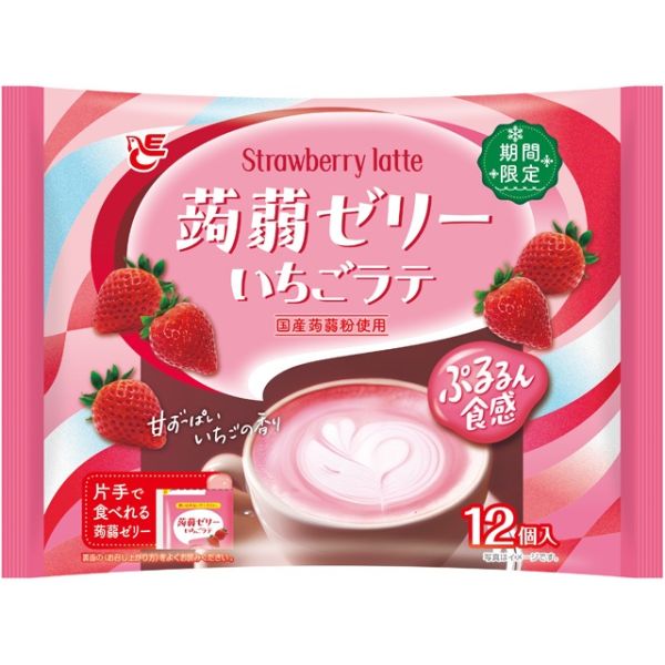 ACE BAKERY Strawberry Latte Konjac Jelly 12P 140G (16PCS)