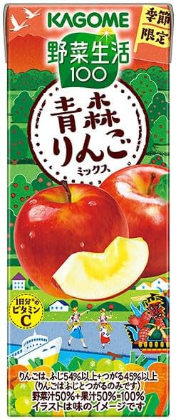 VEGETABLE JUICE 100 AOMORI APPLE MIX PAPER PACK 195ML (24PCS)