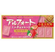 BOURBON ALFORT MINI CHOCOLATE BISCUIT STRAWBERRY 12P 55g (10PCS)