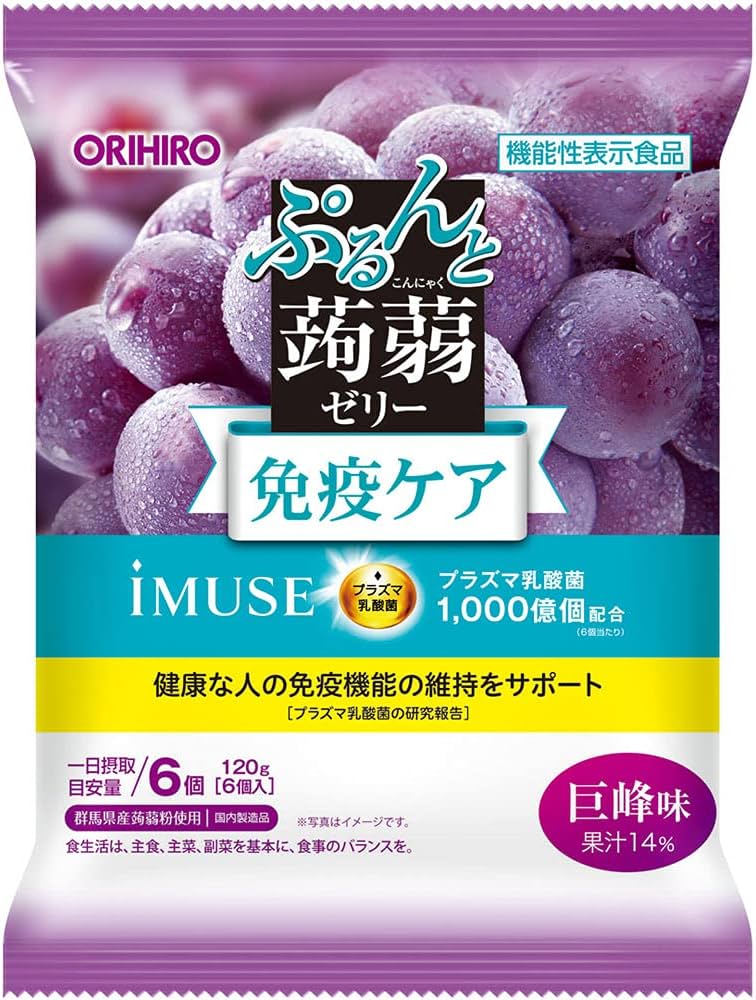 ORIHIRO Konjac Jelly Grape Plasma Lactic Acid Bacteria Grape 6P (24PCS)