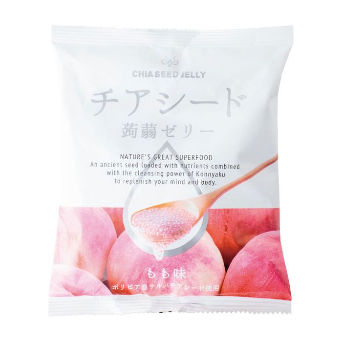 WAKASHO Chia Seed Konjac Jelly Peach 10P 173G (12PCS)