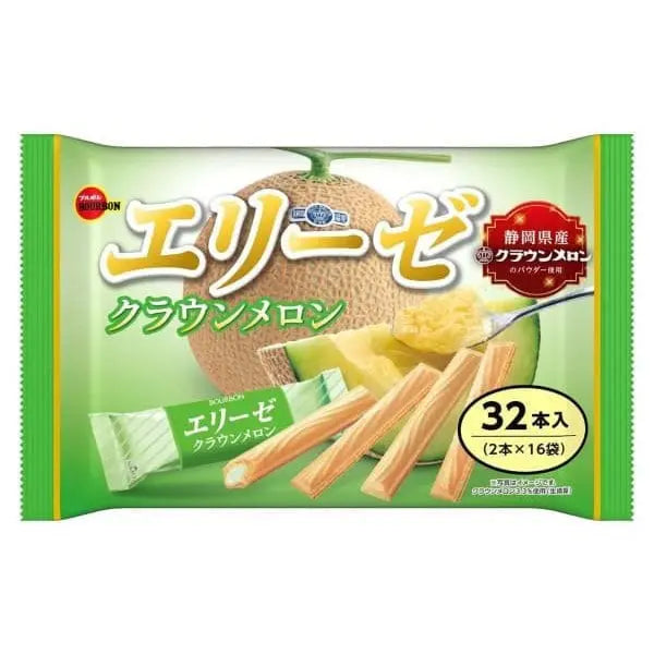 BOURBON ELISE CHOCOLATE WAFER CROWN MELON 32P (12PCS)
