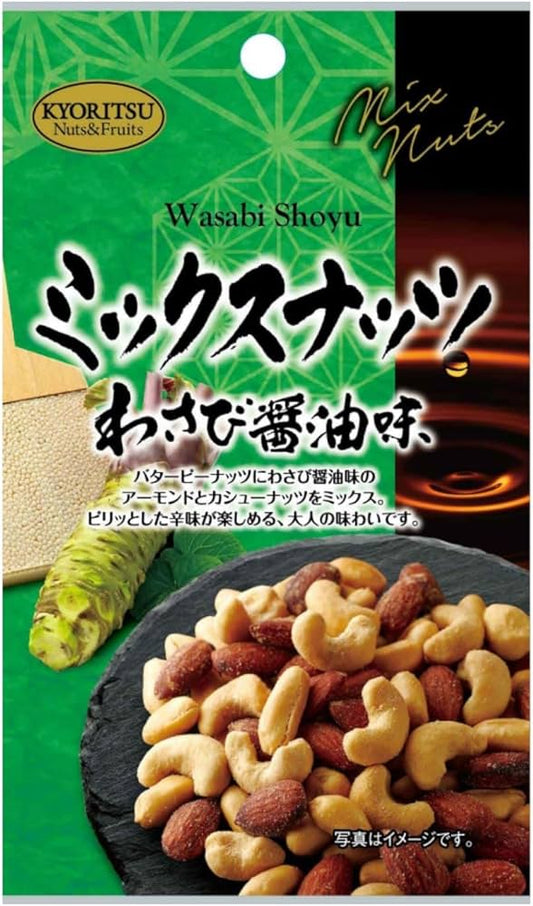 KYOURITSU Mixed Nut Wasabi & Soy Sauce flavor 70g (6PCS)