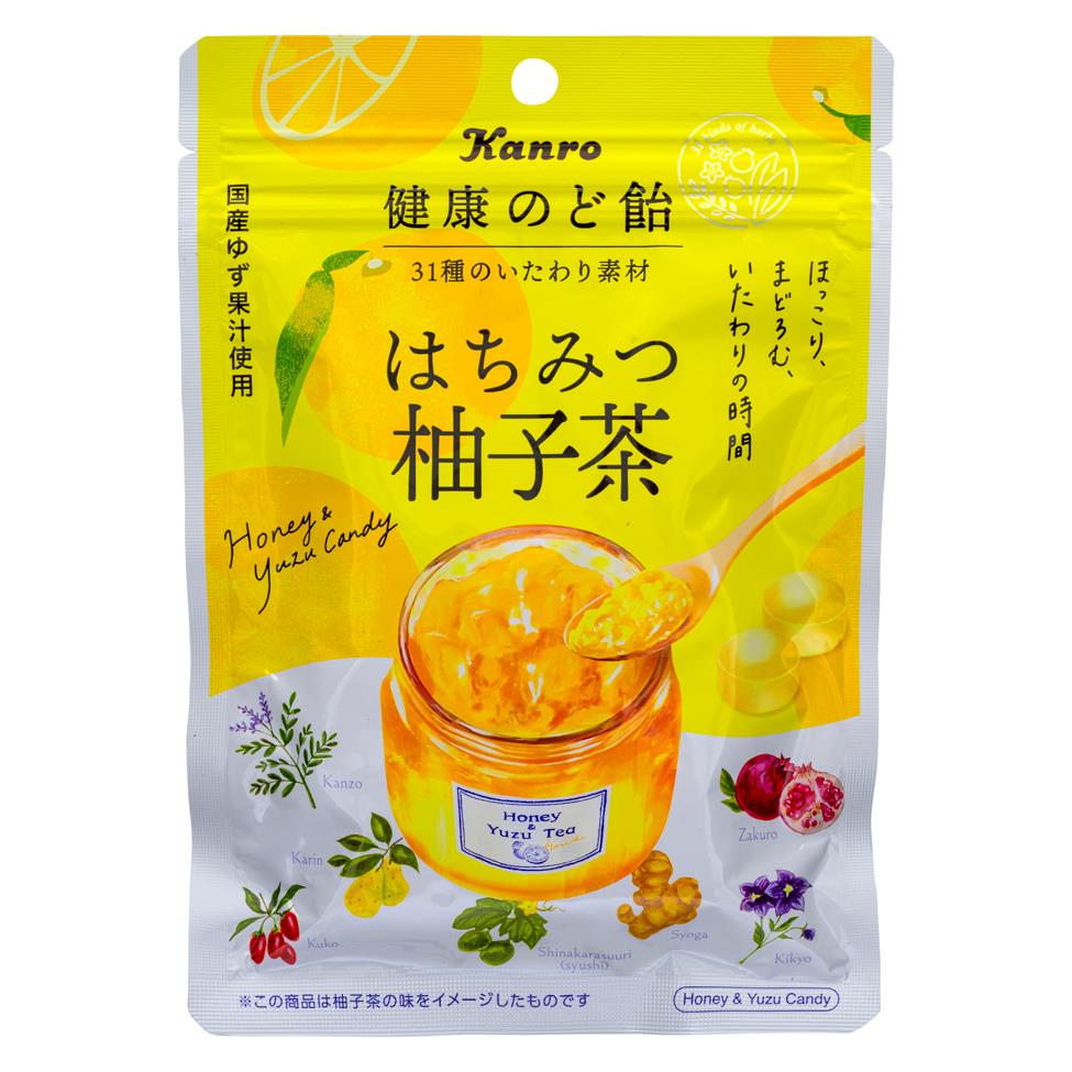 KANRO KENKO COUGH DROP HONEY YUZU TEA 80g (6PCS)