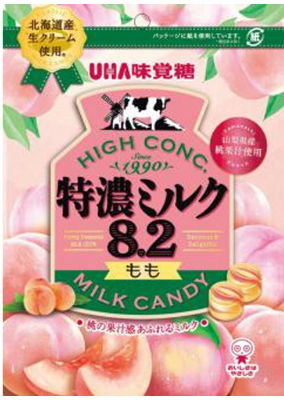 UHA TOKUNO HIGH CONCENTRATED MILK 8.2 CANDY PEACH 67.5g #96834 (6PCS)