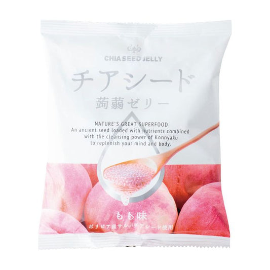 WAKASHO Chia Seed Konjac Jelly Peach 10P 173G (12PCS)